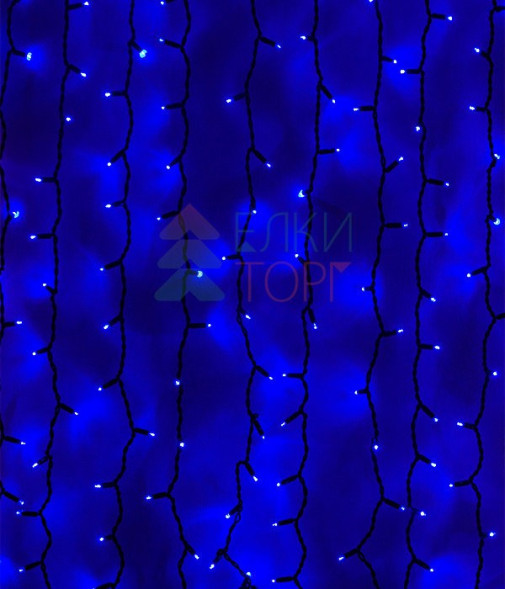 Светодиодный занавес Sealed 1*3 м., 220V., 300 синих LED ламп, черный каучук, Beauty Led (LL301-1-2B) 