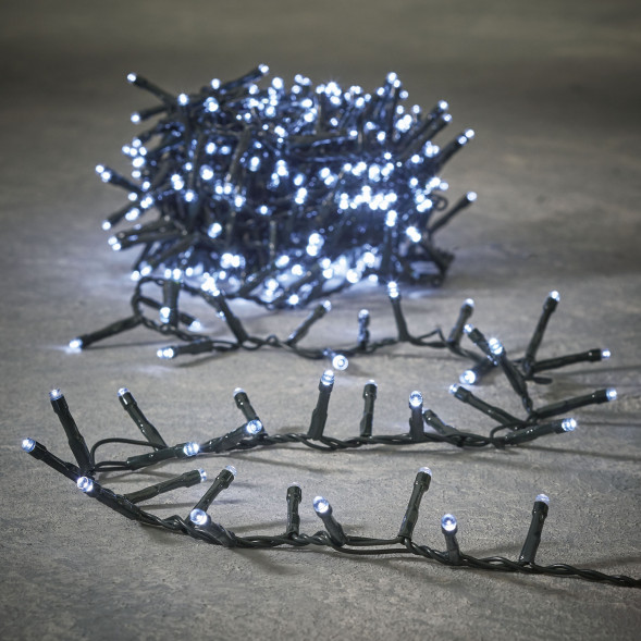 Светодиодная нить Snake Light 2000 холодных ламп, 40 м., 24В, 8 режимов, зеленый провод, для елки 260-300 см., Christmas DeLuxe (85746) 