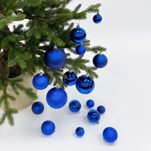 Набор пластиковых шаров Гамма 46 шт., синий, ChristmasDeLuxe (85396-88085) оптом