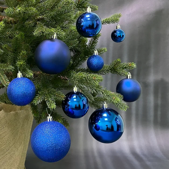 Набор пластиковых шаров Гамма 46 шт., синий, ChristmasDeLuxe (85396-88085) оптом