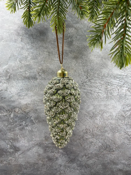 Елочное украшение Шишка Изумрудная 12 см., стекло, 1 шт., Christmas DeLuxe (88156) 