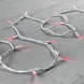Светодиодная гирлянда с колпачком 75 красных LED ламп 10 м., 24В., белый каучуковый провод, IP65,  LTC (LL75-8-1R) 