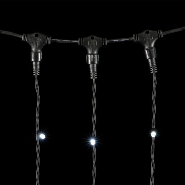 Светодиодный занавес с колпачком 2*3 м., 600 белых LED ламп, каучуковый черный провод, IP65, Beauty Led (LL602-1-2W) 