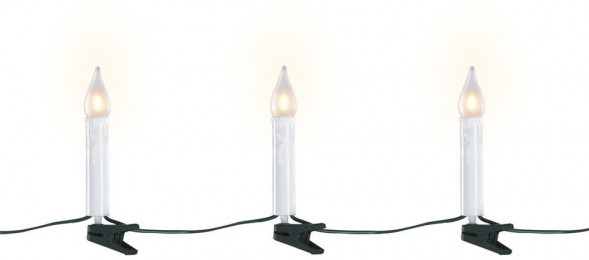 Светодиодная гирлянда в форме свечи 7.5 м., 220 V., 16 LED ламп, зеленый ПВХ, Kaemingk (490800) 