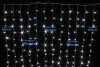 Занавес с мерцающим диодом 3*2 м., 220V, 360 холодных белых LED ламп, соединяемый, IP 20, прозрачный провод, Winner Light (w.03.5T.360.F+)