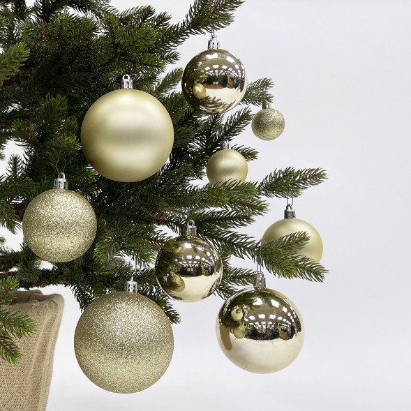 Набор пластиковых шаров Гамма 46 шт., шампань, ChristmasDeLuxe (84711-88048) 