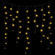 Светодиодная бахрома с колпачком 3,2*0,9 м., 168 теплых белых LED ламп, каучуковый черный провод, LTC (LL168-1-2WW) 