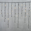 Светодиодная бахрома с колпачком 3,2*0,9 м., 168 теплых белых LED ламп, каучуковый черный провод, LTC (LL168-1-2WW)