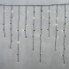 Светодиодная бахрома с колпачком 3,2*0,9 м., 168 теплых белых LED ламп, каучуковый черный провод, LTC (LL168-1-2WW) 