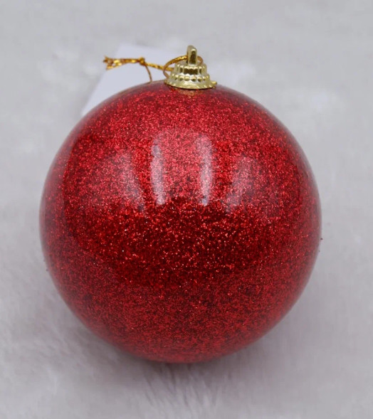 Шар новогодний 10 см., красный глянцевый, пенопласт, Christmas DeLuxe (14969) 