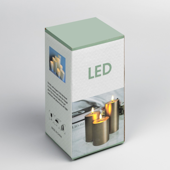 Светодиодная свеча Серебристая 7×15×7 см., пластик, батарейки ААх2, Luazon Lighting (9907603) 