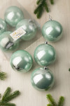 Набор пластиковых шаров Глория 100 мм., мятный перламутр, 4 шт., ЕлкиТорг (150421)