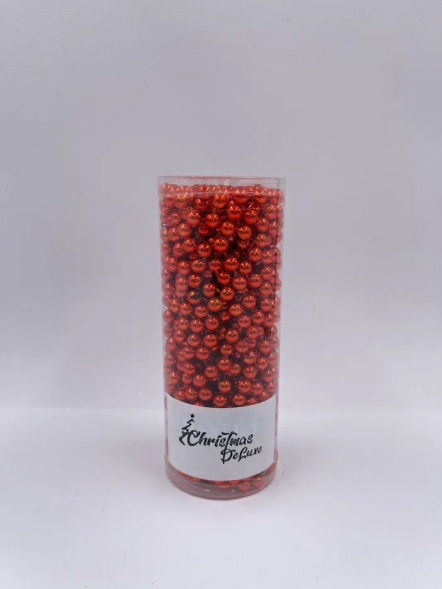 Пластиковые бусы Бисер 8 мм.*10 м., красный, Christmas DeLuxe (89713) 