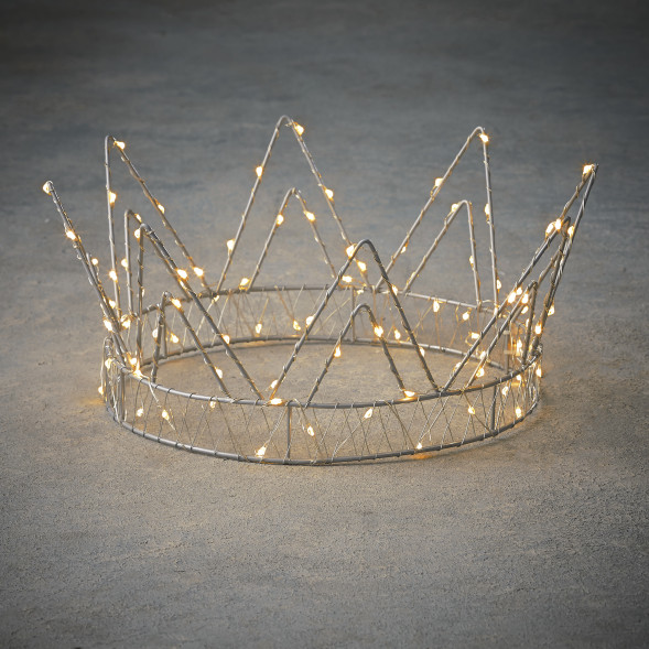 Украшение корона 12*28см.,100 теплых белых LED ламп, с таймером (84880) 