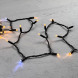 Светодиодная гирлянда с колпачком 100 экстра теплых белых LED ламп 10 м., мерцание, 24В., черный провод ПВХ, IP65, LTC (PST100BLWCAP-11-1EWW) 