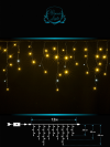 Светодиодная мерцающая бахрома 12 м., нити 0,3*0,4*0,6 м., 408 теплых белых LED, черный каучук, IP 65, соединяемая, Winner (ww.02.7B.408.F+)