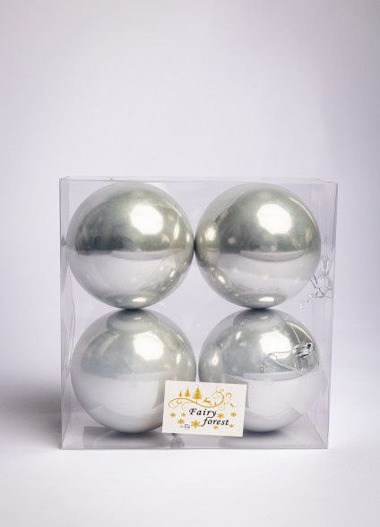 Набор пластиковых шаров Глория 100 мм., жемчужный перламутр, 4 шт., ЕлкиТорг (150422) оптом