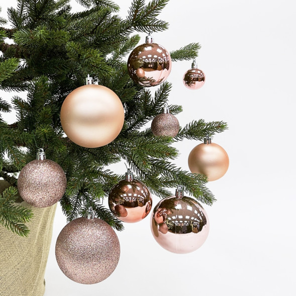 Набор пластиковых шаров Гамма 46 шт., нежно-розовый, ChristmasDeLuxe (88044) 