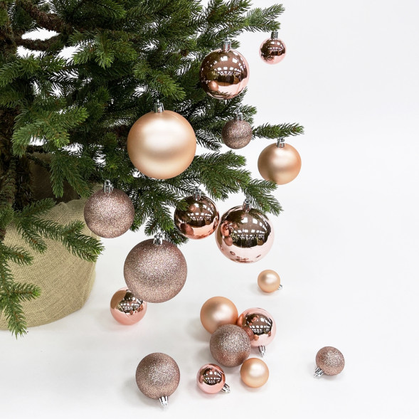 Набор пластиковых шаров Гамма 46 шт., нежно-розовый, ChristmasDeLuxe (88044) 