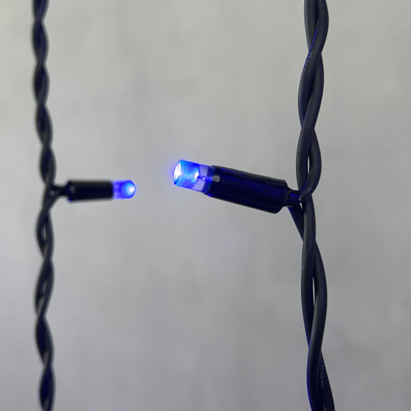 Светодиодная бахрома с колпачком 3,2*0,9 м., 168 синих LED ламп, каучуковый черный провод, LTC (LL168-1-2B) 