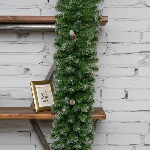 Хвойная гирлянда Снежная королева с шишками заснеженная 270*30 см., ПВХ,ЕлкиТорг (23015) оптом