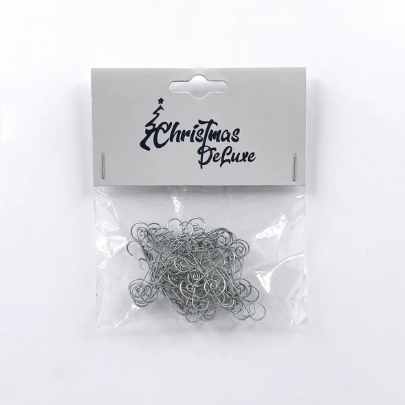 Крючки для елочных украшений, серебро, 50 шт., Christmas DeLuxe (86785) 