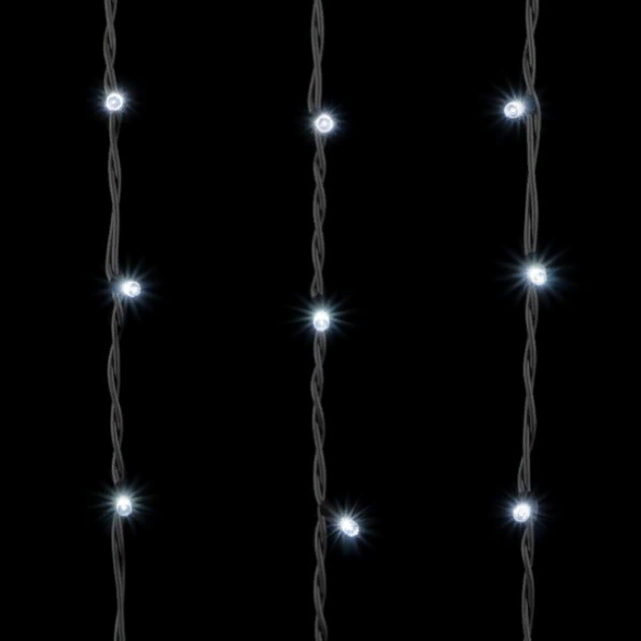 Светодиодный занавес с колпачком 1*9 м., 900 белых LED ламп, каучуковый черный провод, IP65, Beauty Led (LL901-1-2W) 