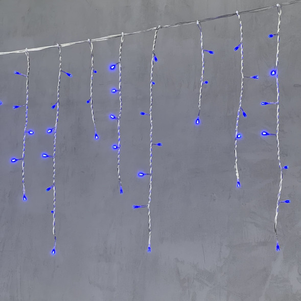 Светодиодная бахрома 3,1*0,5 м., 150 синих LED ламп, прозрачный провод ПВХ, LTC (PIL150-10-2B) 