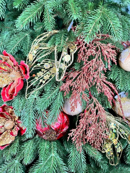 Ветвь кипарис Королевский красный 84 см., 1 шт., Christmas DeLuxe (86728)  
