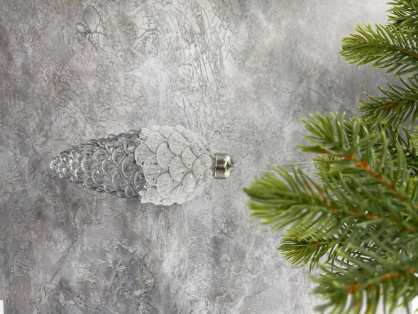 Набор елочных шишек Лесная прохлада 14х6 см., черный, стекло, 3 шт., Christmas DeLuxe (13120-1) 