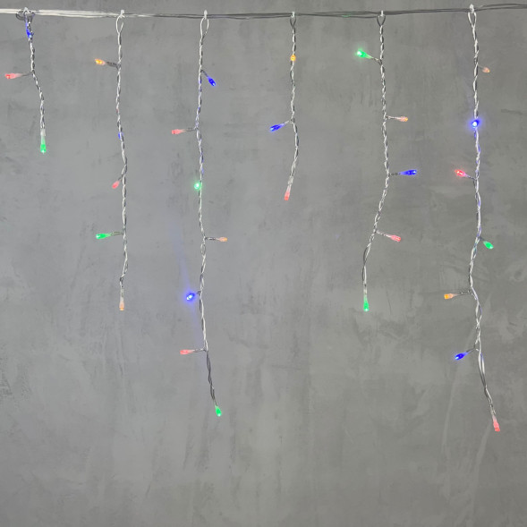 Светодиодная бахрома 3,1*0,5 м., 150 разноцветных LED ламп, прозрачный провод ПВХ, LTC (PIL150-10-2M) 