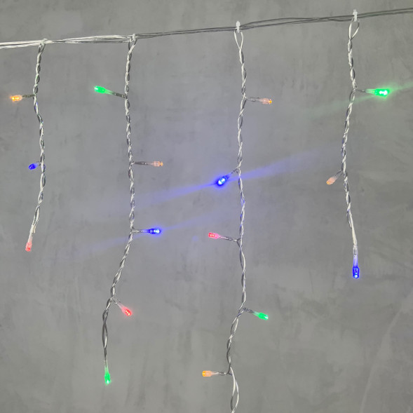 Светодиодная бахрома 3,1*0,5 м., 150 разноцветных LED ламп, прозрачный провод ПВХ, LTC (PIL150-10-2M) 