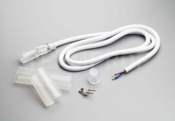 Комплект подключения для дюралайта TPF-DL-2W-100-24V, 24В, белый, Teamprof (TPF-PC-24V/DC-NP-W) 