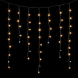Светодиодная бахрома с колпачком 3,2*0,9 м., 168 теплых белых LED ламп, мерцание, каучуковый черный провод, LTC (LL168BLW-1-2WW) 