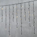 Светодиодная бахрома с колпачком 3,2*0,9 м., 168 теплых белых LED ламп, мерцание, каучуковый черный провод, LTC (LL168BLW-1-2WW) 