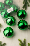 Набор пластиковых шаров Глория 100 мм., зеленый глянцевый, 4 шт., ЕлкиТорг (150428)