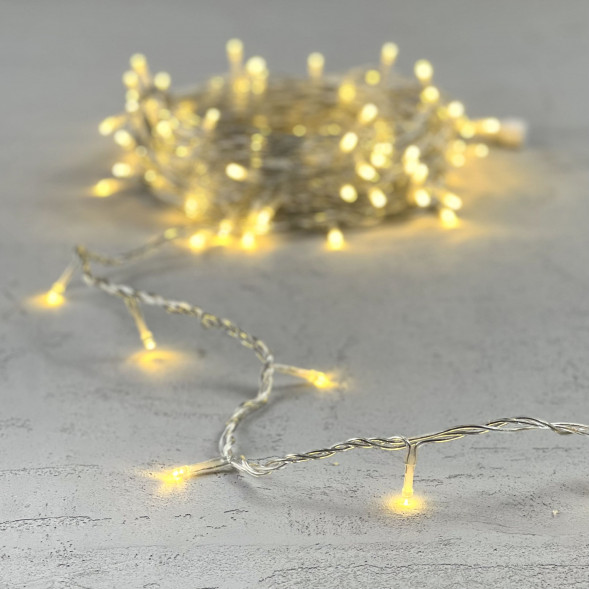 Светодиодная нить 100 шампань LED ламп, 10 м., 24В., прозрачный провод ПВХ, Beauty Led (PST100-10-1CH) 