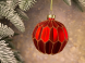 Набор стеклянных украшений Золотой узор 80 мм., 12 шт., красный, Christmas DeLuxe (86800) 
