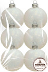 Набор пластиковых шаров Искристый, 85 мм., 6шт., белый, ПромЕлка (НШИПЛ-85White)