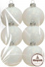 Набор пластиковых шаров Искристый, 85 мм., 6шт., белый, ПромЕлка (НШИПЛ-85White)