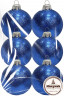 Набор пластиковых шаров Искристый, 85 мм., 6шт., синий, ПромЕлка (НШИПЛ-85Blue)
