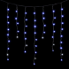 Светодиодная бахрома с колпачком 3,2*0,9 м., 168 синих LED ламп, мерцание, каучуковый черный провод, LTC (LL168BLW-1-2B) 
