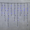 Светодиодная бахрома с колпачком 3,2*0,9 м., 168 синих LED ламп, мерцание, каучуковый черный провод, LTC (LL168BLW-1-2B)