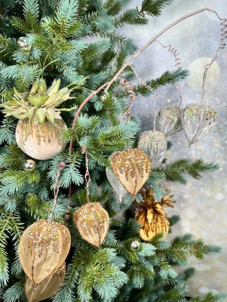 Ветвь Физалис бронза 69 см., 1 шт., Christmas DeLuxe (86673)  
