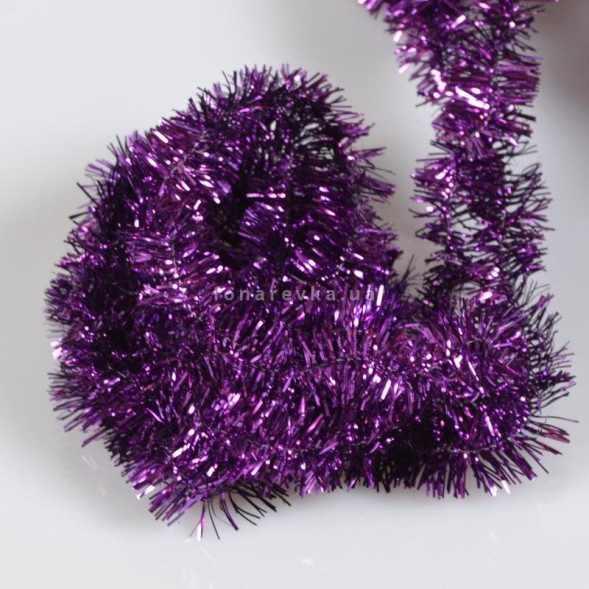 Мишура цвет фиолетовый, диаметр 50 мм., длина 2 м., ЕлкиТорг (M50purp) 