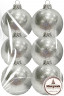 Набор пластиковых шаров Искристый, 85 мм., 6шт., cеребро, ПромЕлка (НШИПЛ-85Silver)