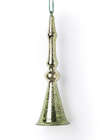 Винтажное стеклянное украшение Перезвон 20 см., шалфей, Karlsbach (14462/2) 