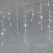 Светодиодная бахрома с колпачком 3,2*0,9 м., 180 холодных белых LED ламп, мерцание, прозрачный провод ПВХ, IP65, LTC (PIL180BLWCAP-10-2W) 
