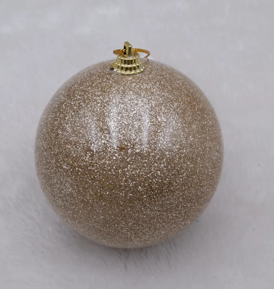 Шар новогодний 10 см., шампань глянцевый, пенопласт, Christmas DeLuxe (14973) 