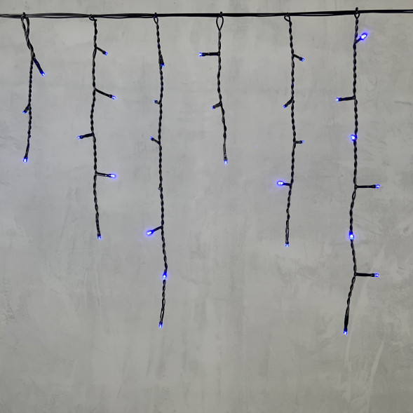 Светодиодная гирлянда бахрома 3,1*0,5 м., 150 синих LED ламп, черный провод ПВХ, LTC (PIL150-11-2B) 